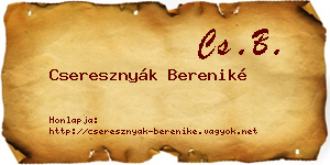 Cseresznyák Bereniké névjegykártya